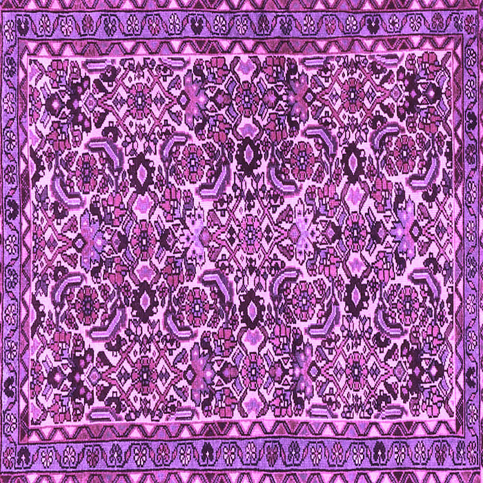 Square Machine Washable Persian Purple Traditional Area Rugs, wshtr4174pur