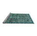 Sideview of Machine Washable Persian Light Blue Traditional Rug, wshtr4174lblu