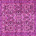 Square Machine Washable Persian Pink Traditional Rug, wshtr4174pnk