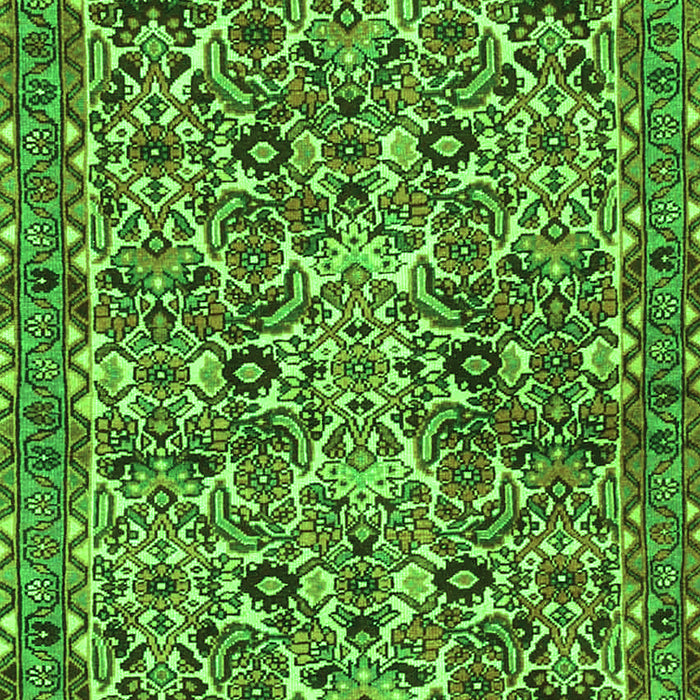 Serging Thickness of Machine Washable Persian Green Traditional Area Rugs, wshtr4174grn