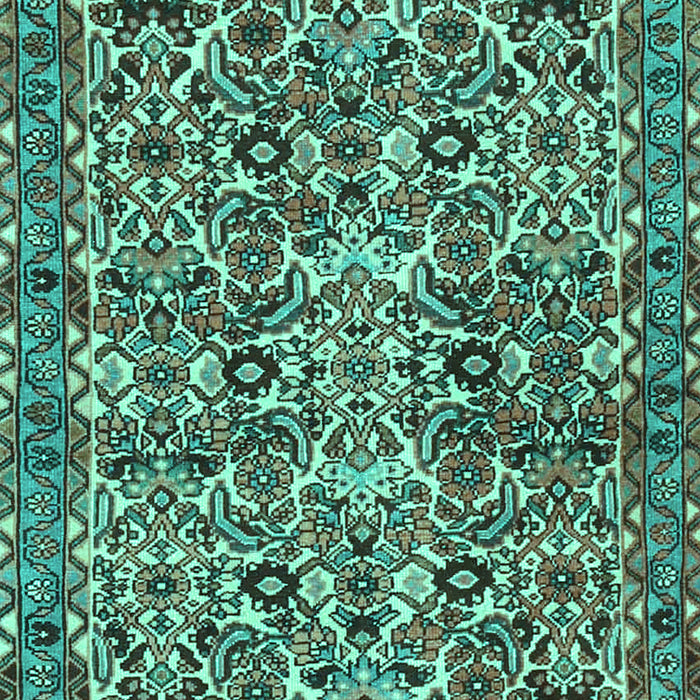 Machine Washable Persian Turquoise Traditional Area Rugs, wshtr4174turq