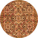 Machine Washable Persian Orange Traditional Area Rugs, wshtr4174org