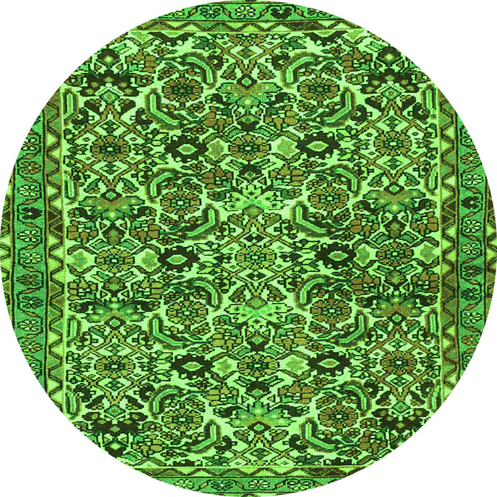 Machine Washable Persian Green Traditional Area Rugs, wshtr4174grn