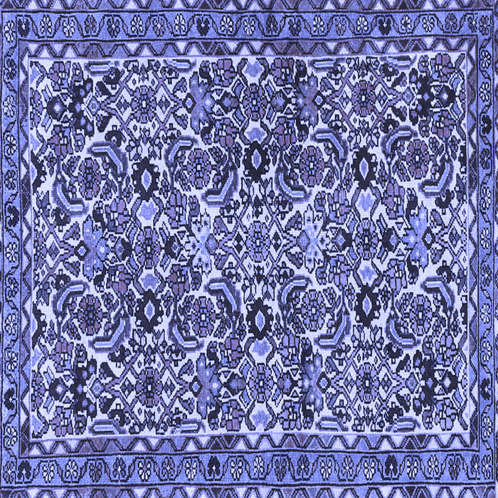 Square Machine Washable Persian Blue Traditional Rug, wshtr4174blu