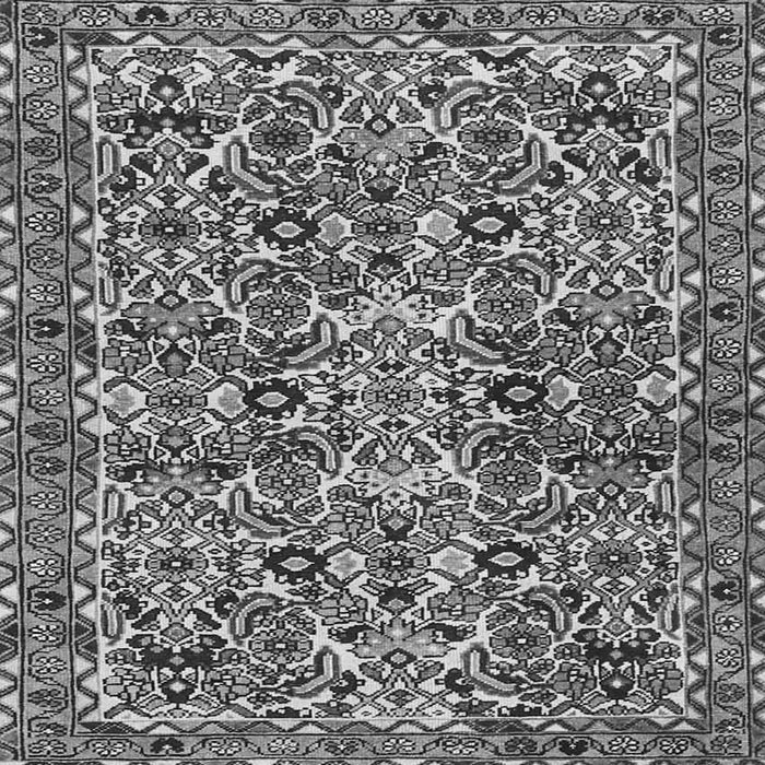 Round Machine Washable Persian Gray Traditional Rug, wshtr4174gry