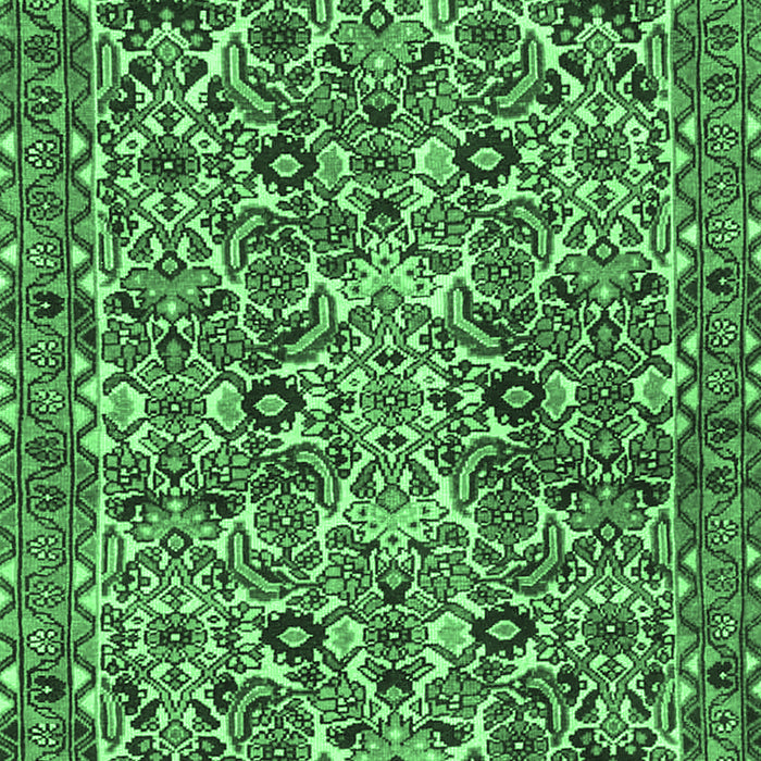 Machine Washable Persian Emerald Green Traditional Area Rugs, wshtr4174emgrn