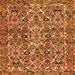 Round Machine Washable Persian Orange Traditional Area Rugs, wshtr4174org