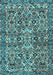 Machine Washable Persian Light Blue Traditional Rug, wshtr4174lblu