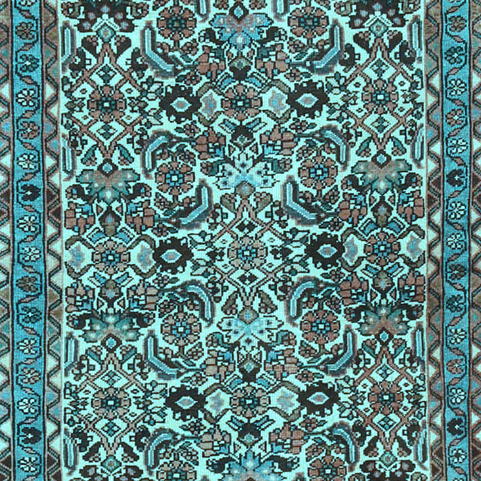 Machine Washable Persian Light Blue Traditional Rug, wshtr4174lblu
