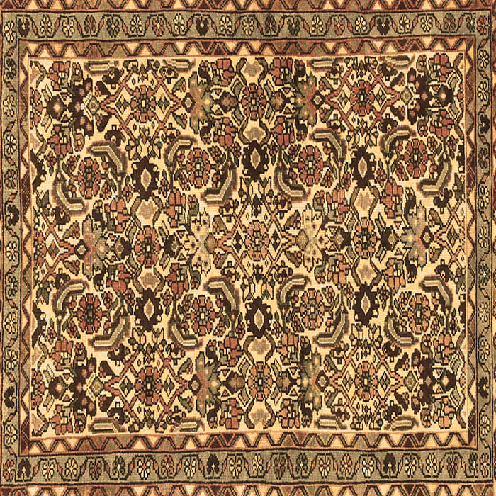 Square Persian Brown Traditional Rug, tr4174brn