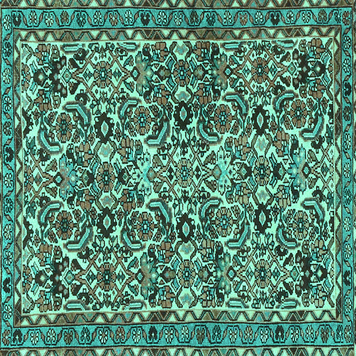 Square Persian Turquoise Traditional Rug, tr4174turq