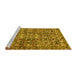 Sideview of Machine Washable Persian Yellow Traditional Rug, wshtr4174yw