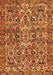 Serging Thickness of Machine Washable Persian Orange Traditional Area Rugs, wshtr4174org