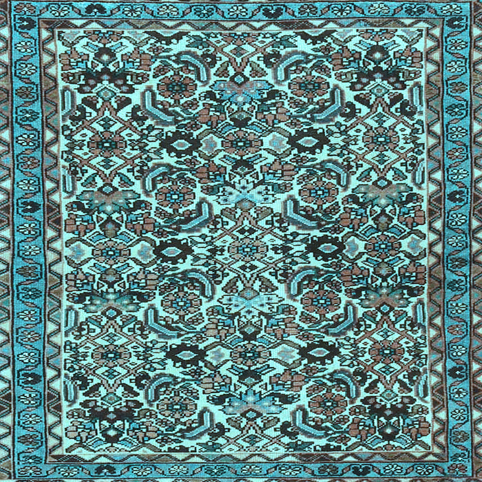 Square Machine Washable Persian Light Blue Traditional Rug, wshtr4174lblu