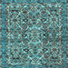 Square Machine Washable Persian Light Blue Traditional Rug, wshtr4174lblu