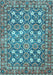 Machine Washable Persian Light Blue Traditional Rug, wshtr4175lblu