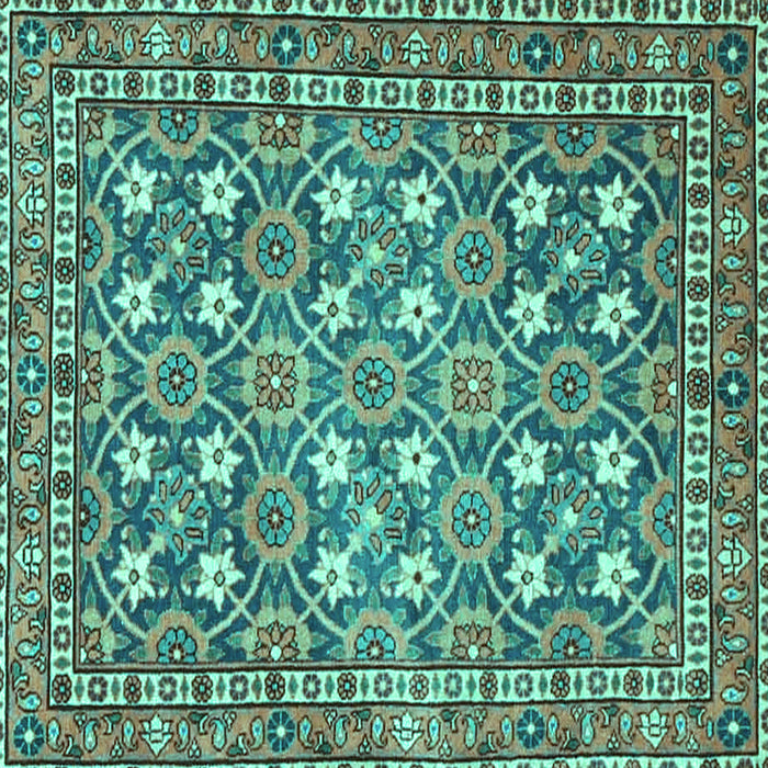 Square Persian Turquoise Traditional Rug, tr4175turq
