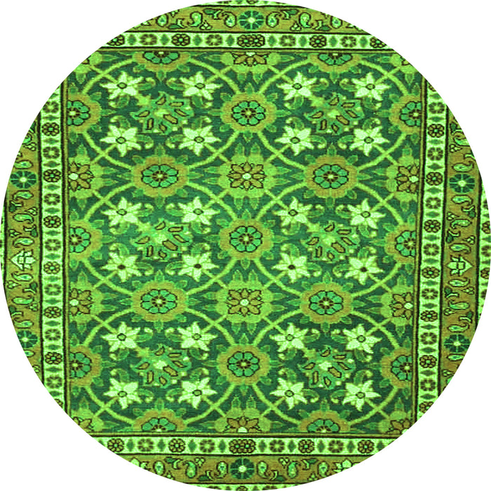 Square Persian Green Traditional Rug, tr4175grn