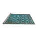 Sideview of Machine Washable Persian Light Blue Traditional Rug, wshtr4175lblu