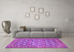 Machine Washable Persian Purple Traditional Area Rugs in a Living Room, wshtr4175pur