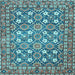 Square Machine Washable Persian Light Blue Traditional Rug, wshtr4175lblu