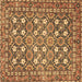 Square Persian Brown Traditional Rug, tr4175brn