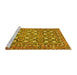 Sideview of Machine Washable Persian Yellow Traditional Rug, wshtr4175yw