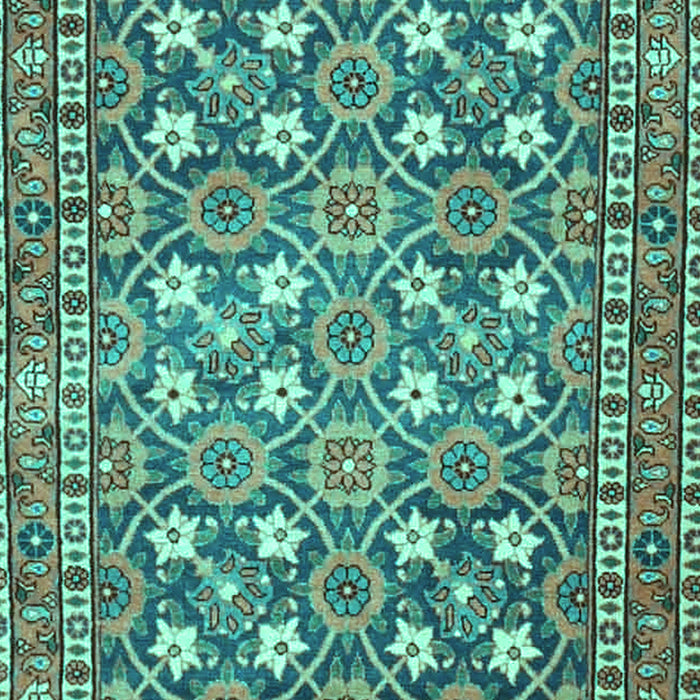 Machine Washable Persian Turquoise Traditional Area Rugs, wshtr4175turq