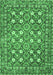 Machine Washable Persian Emerald Green Traditional Area Rugs, wshtr4175emgrn