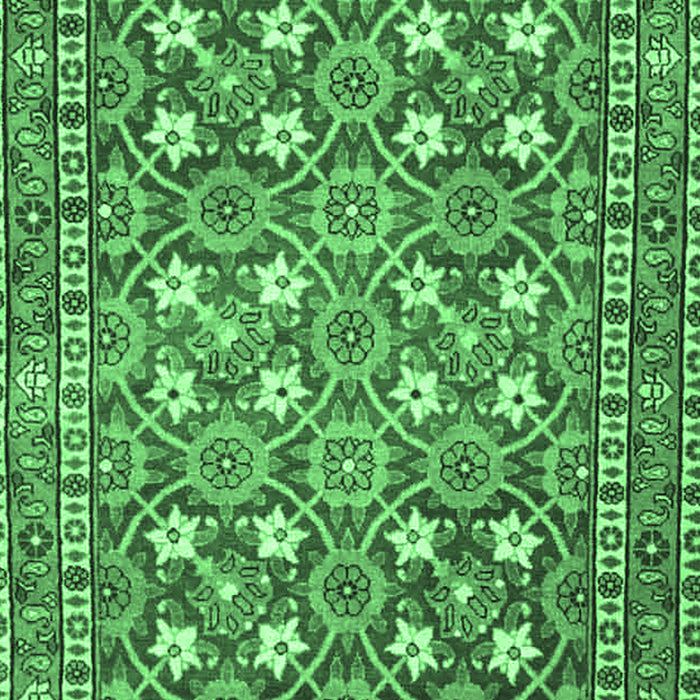 Machine Washable Persian Emerald Green Traditional Area Rugs, wshtr4175emgrn