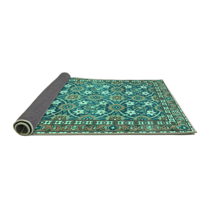 Sideview of Persian Turquoise Traditional Rug, tr4175turq