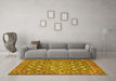 Machine Washable Persian Yellow Traditional Rug in a Living Room, wshtr4175yw