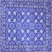 Square Persian Blue Traditional Rug, tr4175blu