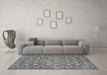 Machine Washable Persian Gray Traditional Rug in a Living Room,, wshtr4175gry