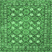 Square Persian Emerald Green Traditional Rug, tr4175emgrn