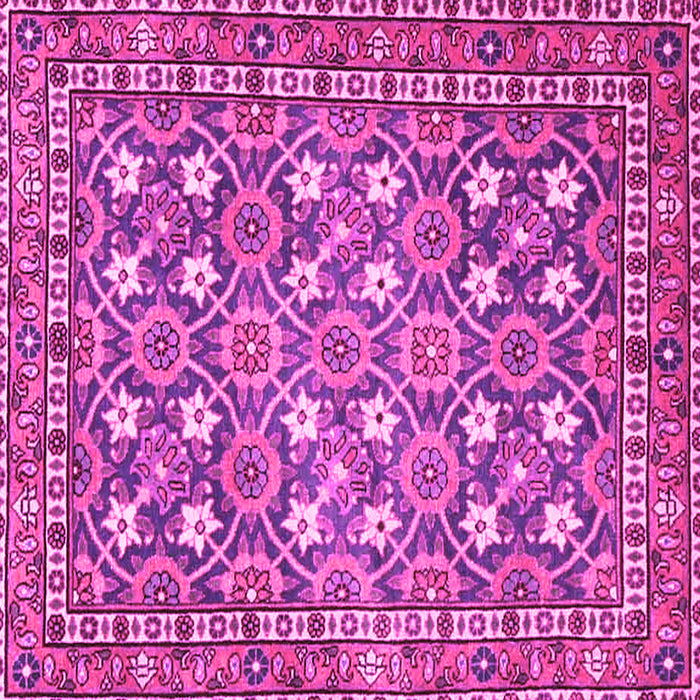 Square Machine Washable Persian Pink Traditional Rug, wshtr4175pnk