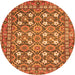 Machine Washable Persian Orange Traditional Area Rugs, wshtr4175org