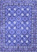 Machine Washable Persian Blue Traditional Rug, wshtr4175blu