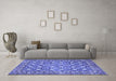 Machine Washable Persian Blue Traditional Rug in a Living Room, wshtr4175blu