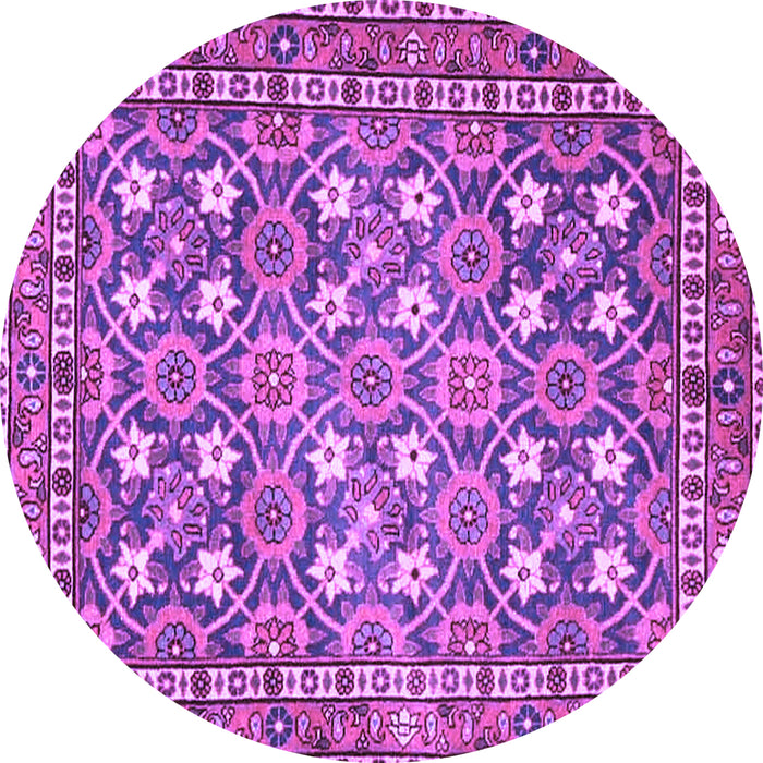 Round Persian Purple Traditional Rug, tr4175pur