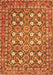 Serging Thickness of Machine Washable Persian Orange Traditional Area Rugs, wshtr4175org