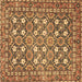 Square Machine Washable Persian Brown Traditional Rug, wshtr4175brn