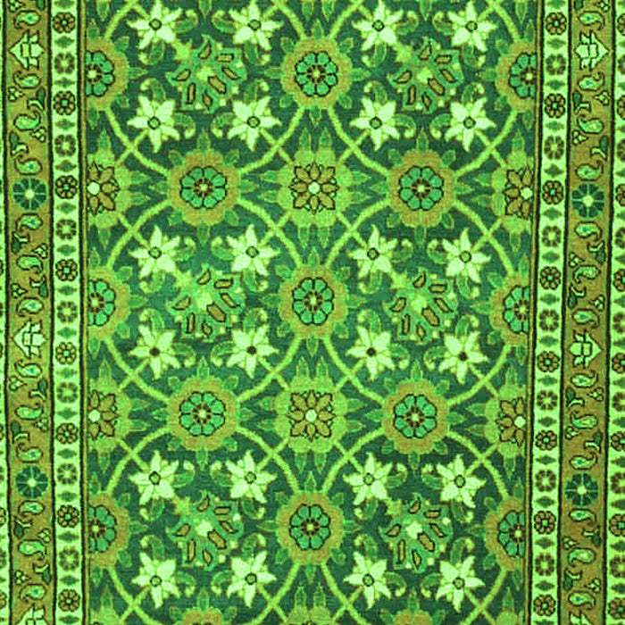 Serging Thickness of Machine Washable Persian Green Traditional Area Rugs, wshtr4175grn