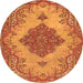 Machine Washable Persian Orange Traditional Area Rugs, wshtr4176org