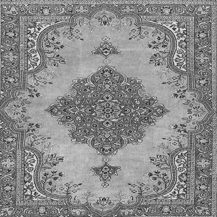 Round Machine Washable Persian Gray Traditional Rug, wshtr4176gry