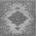 Round Machine Washable Persian Gray Traditional Rug, wshtr4176gry