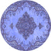 Round Persian Blue Traditional Rug, tr4176blu