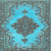 Square Machine Washable Persian Light Blue Traditional Rug, wshtr4176lblu