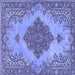 Square Machine Washable Persian Blue Traditional Rug, wshtr4176blu