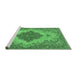 Sideview of Machine Washable Persian Emerald Green Traditional Area Rugs, wshtr4176emgrn